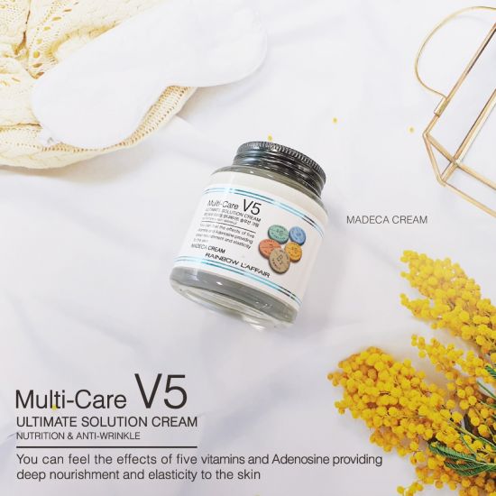 Chi tiết Kem chống lão hóa, tái tạo da, ngừa mụn, mờ thâm nám Rainbow L'affair Multi care V5 Ultimate Solution Cream Madeca